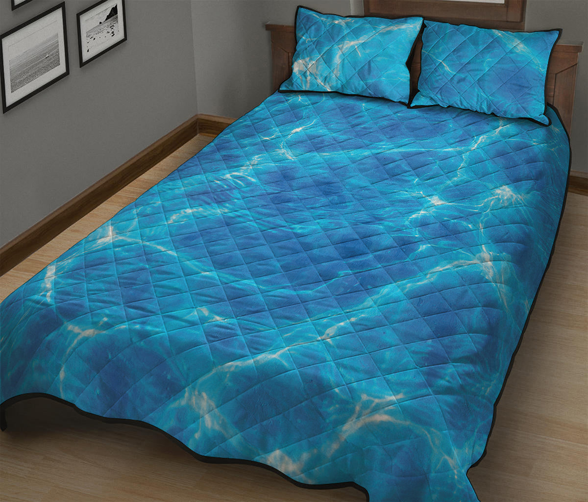 Blue Water Surface Print Quilt Bed Set