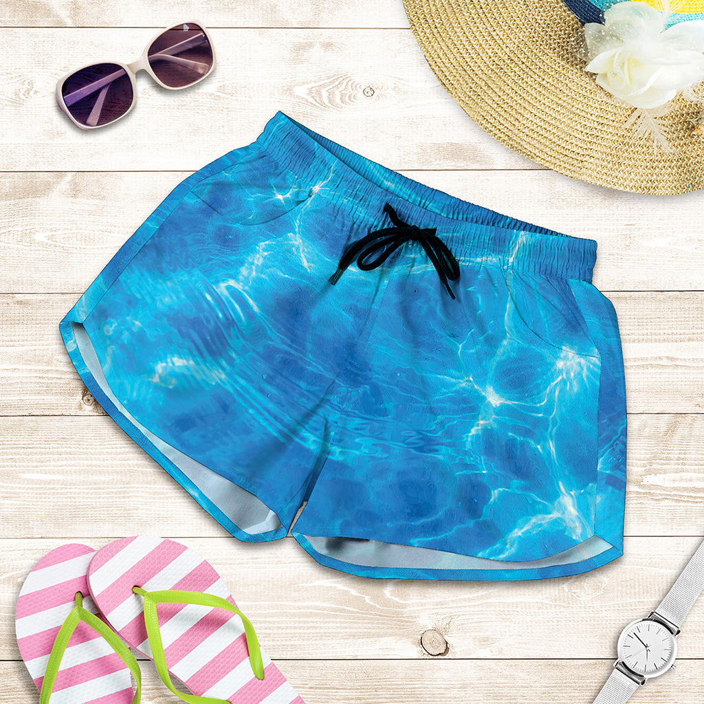 Blue Water Surface Print Women's Shorts