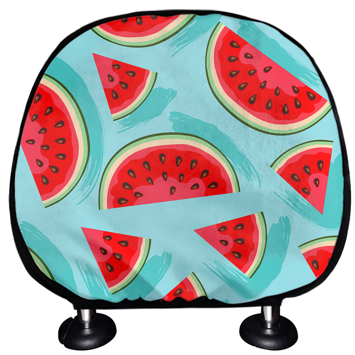 Blue Watermelon Pieces Pattern Print Car Headrest Covers