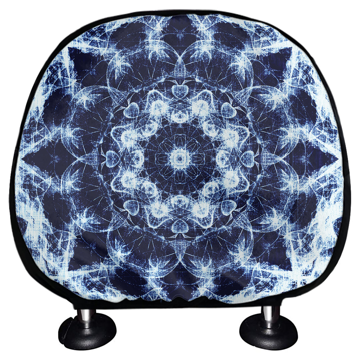 Blue Winter Mandala Print Car Headrest Covers