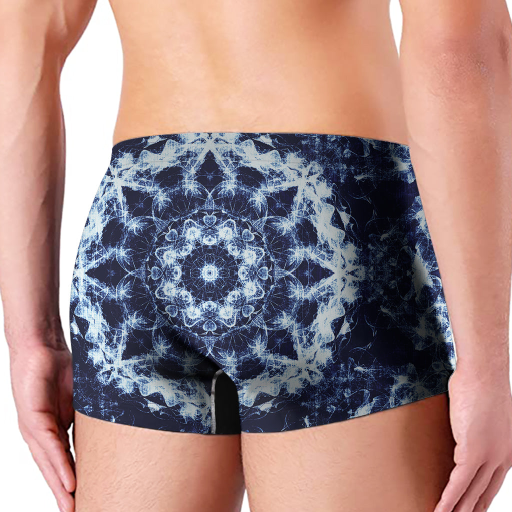 Blue Winter Mandala Print Men's Boxer Briefs