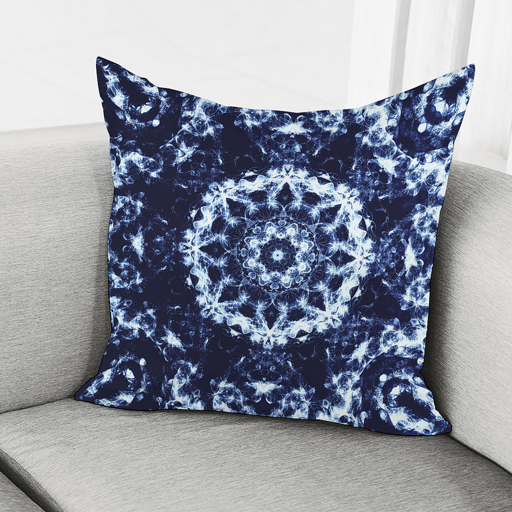 Blue Winter Mandala Print Pillow Cover