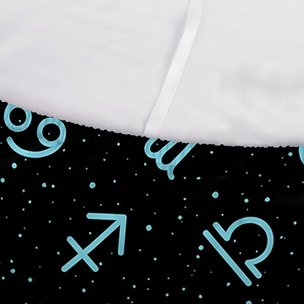 Blue Zodiac Symbols Pattern Print Sofa Cover