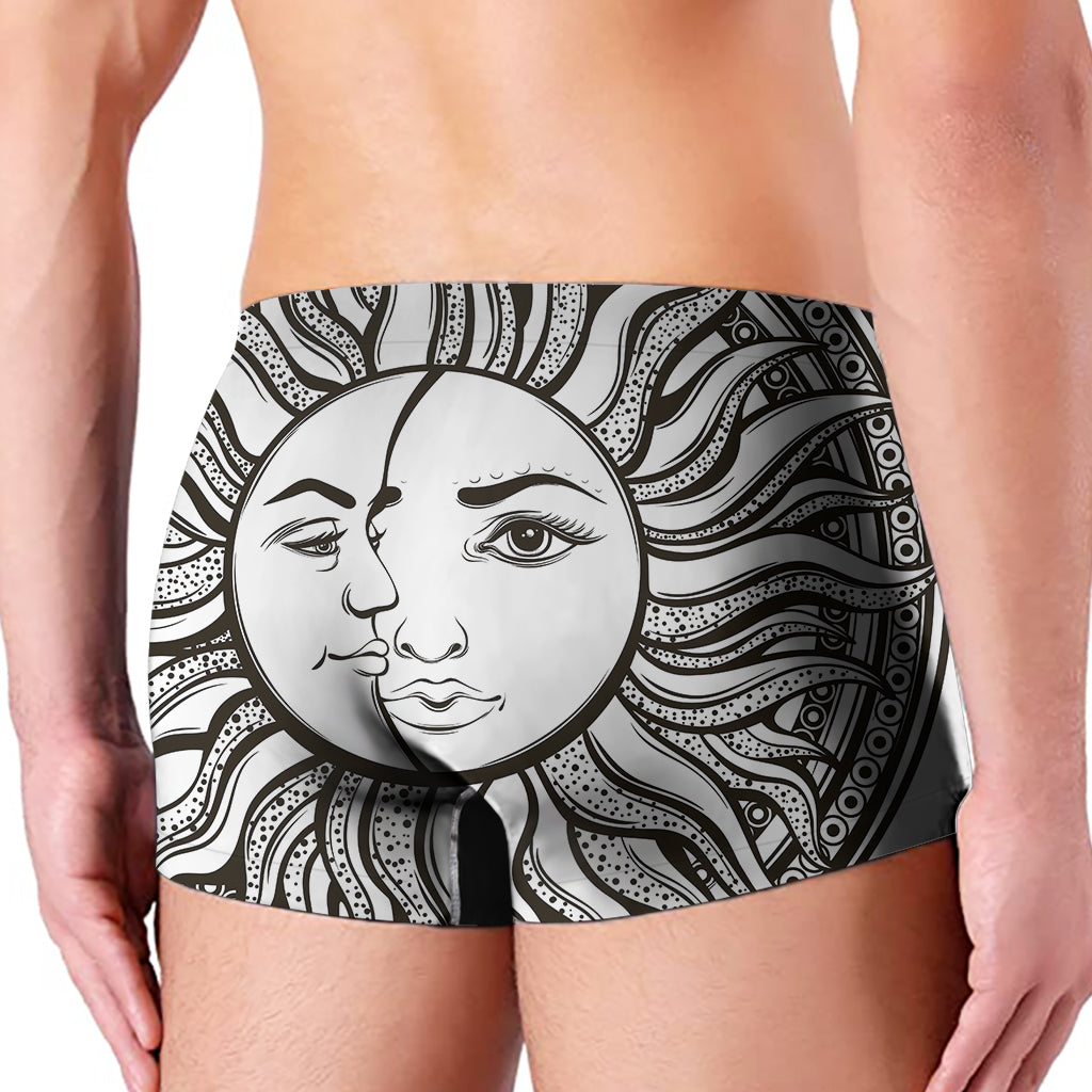 Bohemian Celestial Sun And Moon Print Men's Boxer Briefs