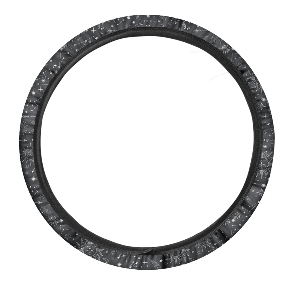 Bohemian Constellation Pattern Print Car Steering Wheel Cover