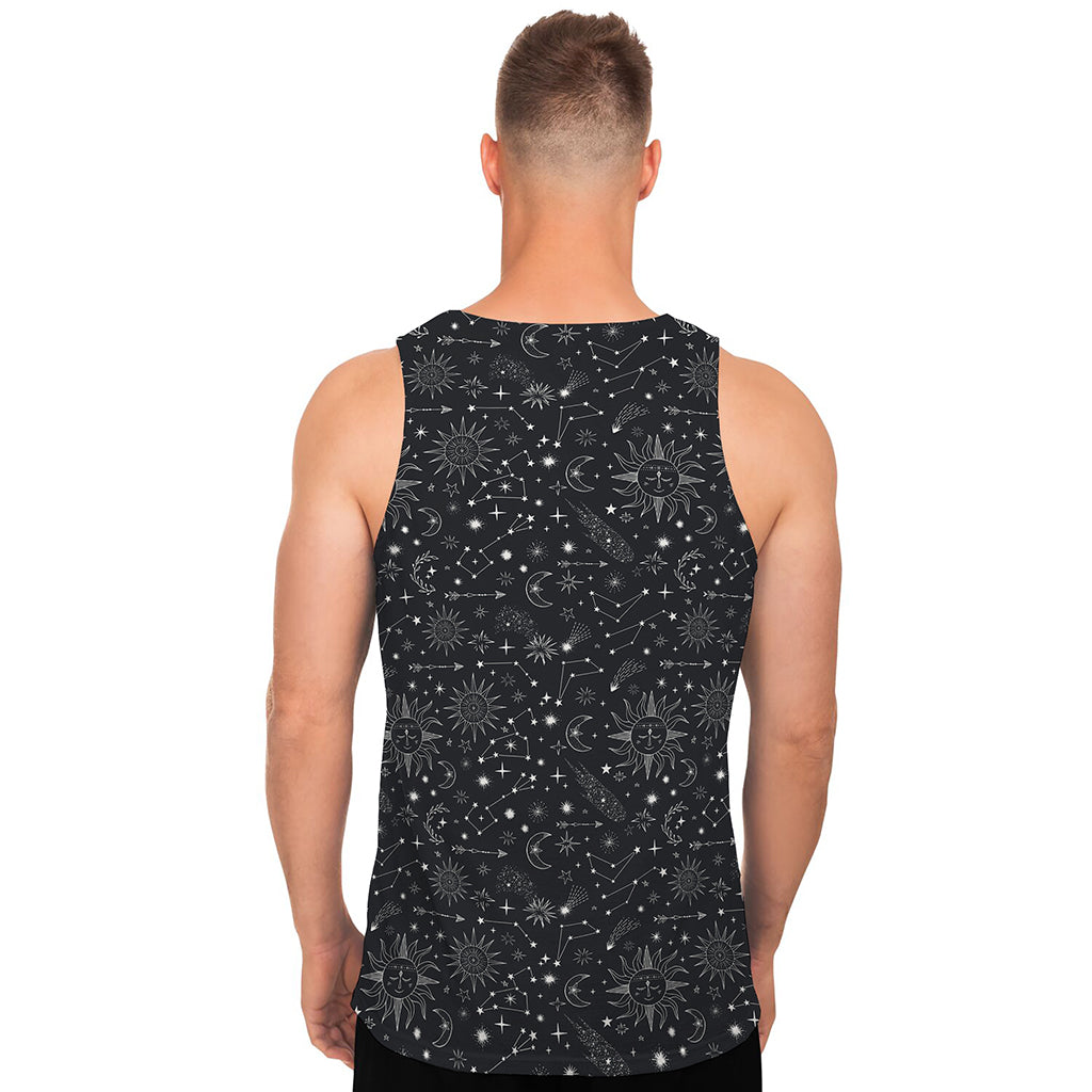 Bohemian Constellation Pattern Print Men's Tank Top