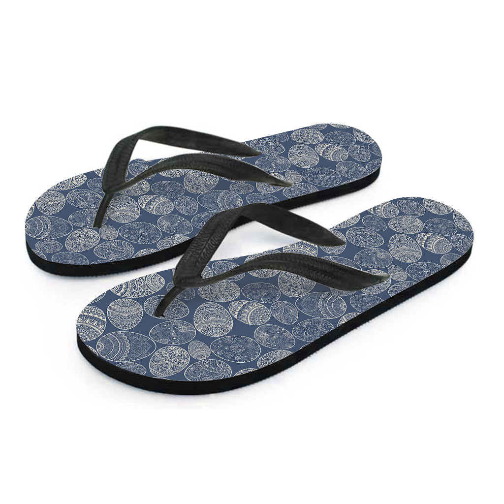 Bohemian Easter Eggs Pattern Print Flip Flops