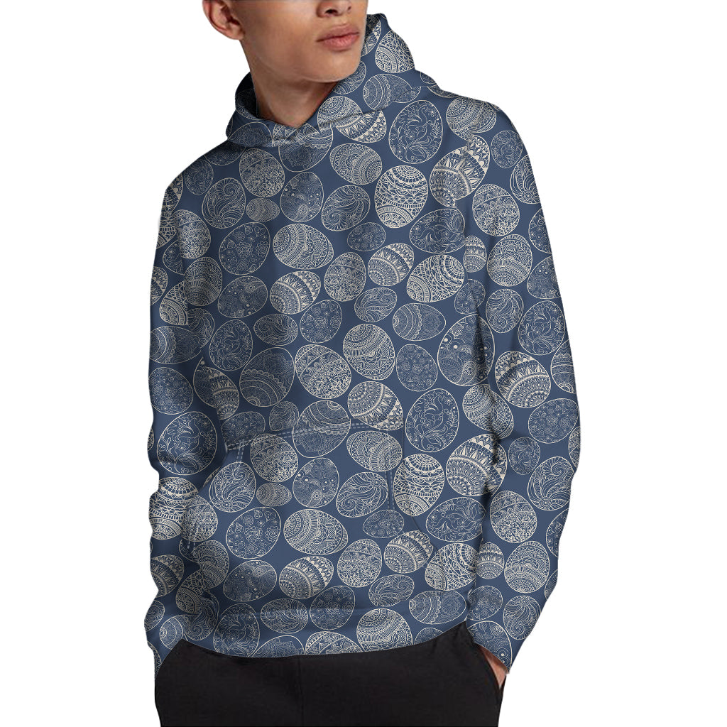Bohemian Easter Eggs Pattern Print Pullover Hoodie