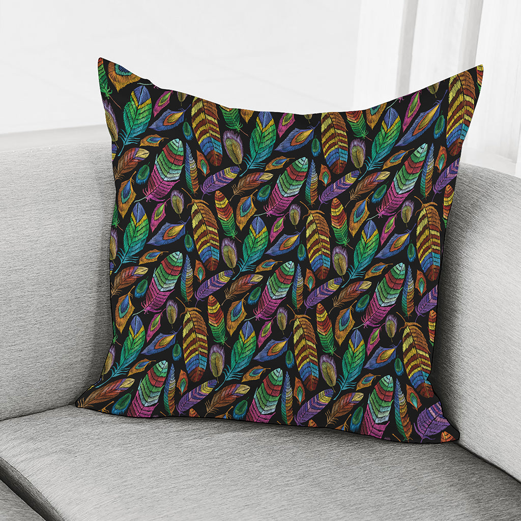Bohemian Feather Pattern Print Pillow Cover