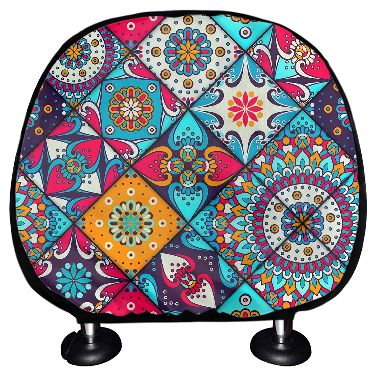 Bohemian Indian Mandala Patchwork Print Car Headrest Covers