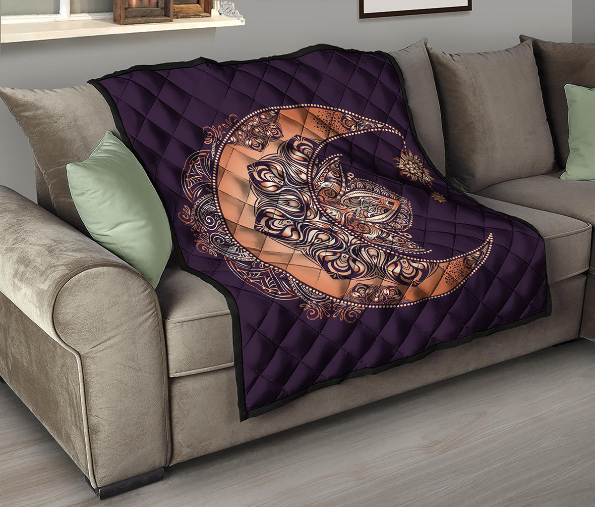 Bohemian Moon And Sun Print Quilt