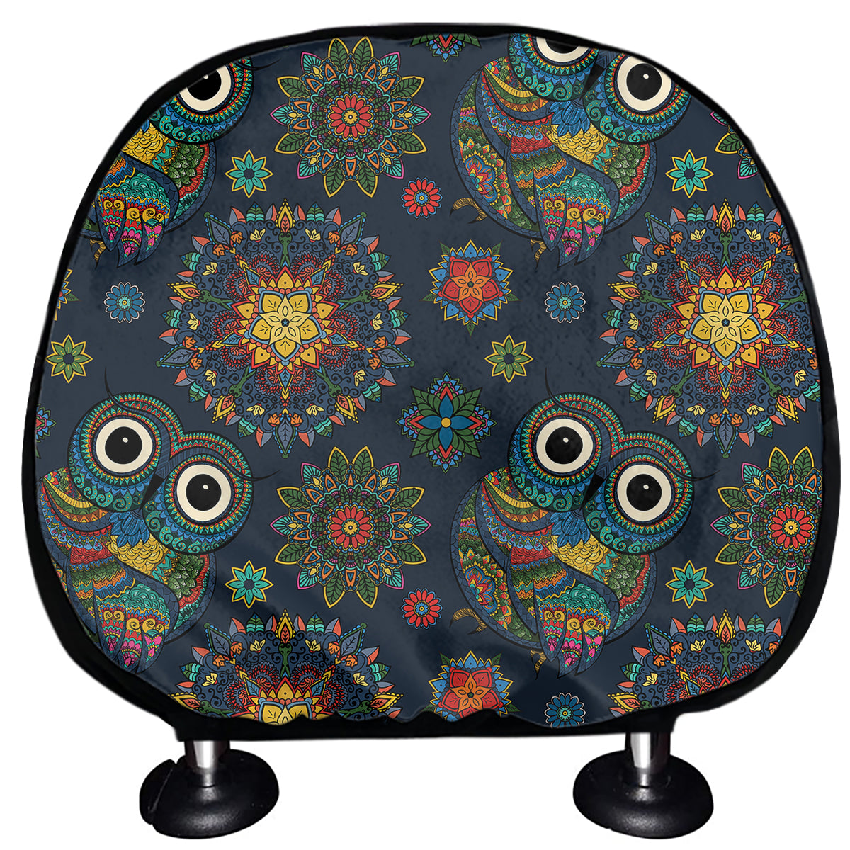 Bohemian Owl Pattern Print Car Headrest Covers
