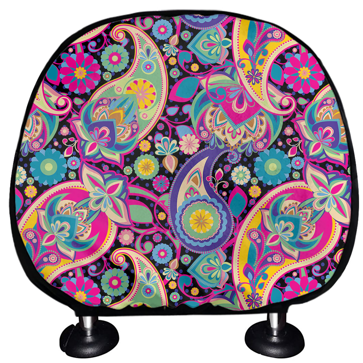 Bohemian Paisley Pattern Print Car Headrest Covers