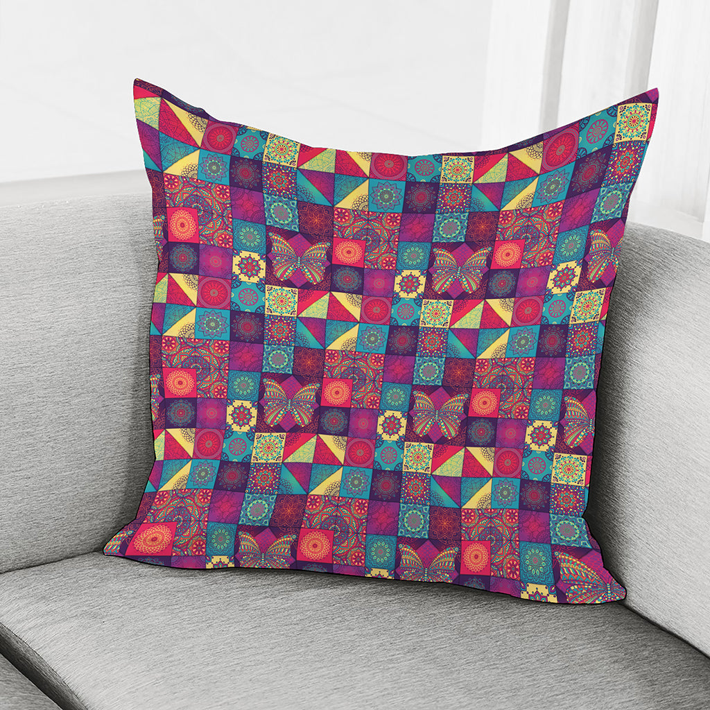 Bohemian Patchwork Pattern Print Pillow Cover