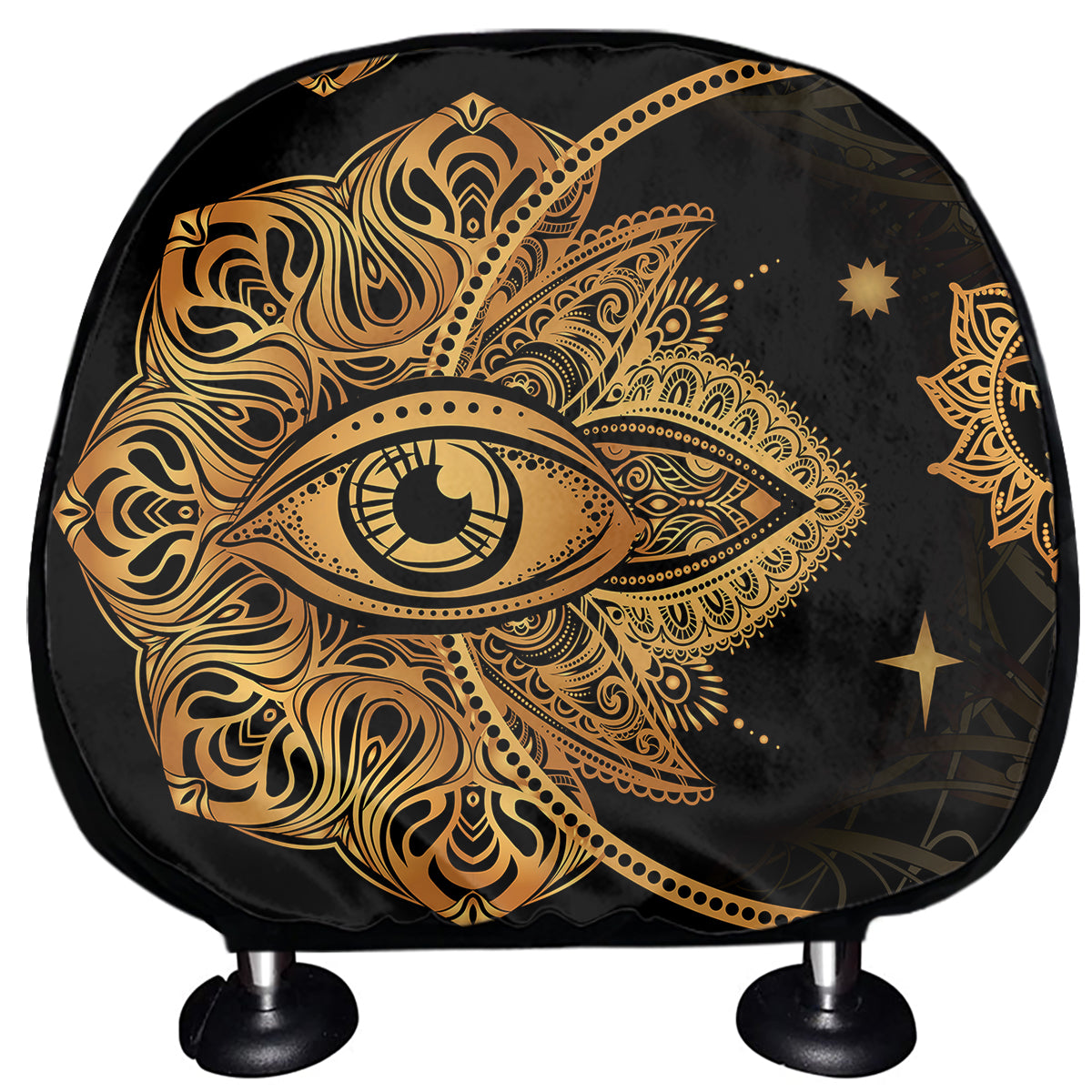 Bohemian Sun And Moon Print Car Headrest Covers
