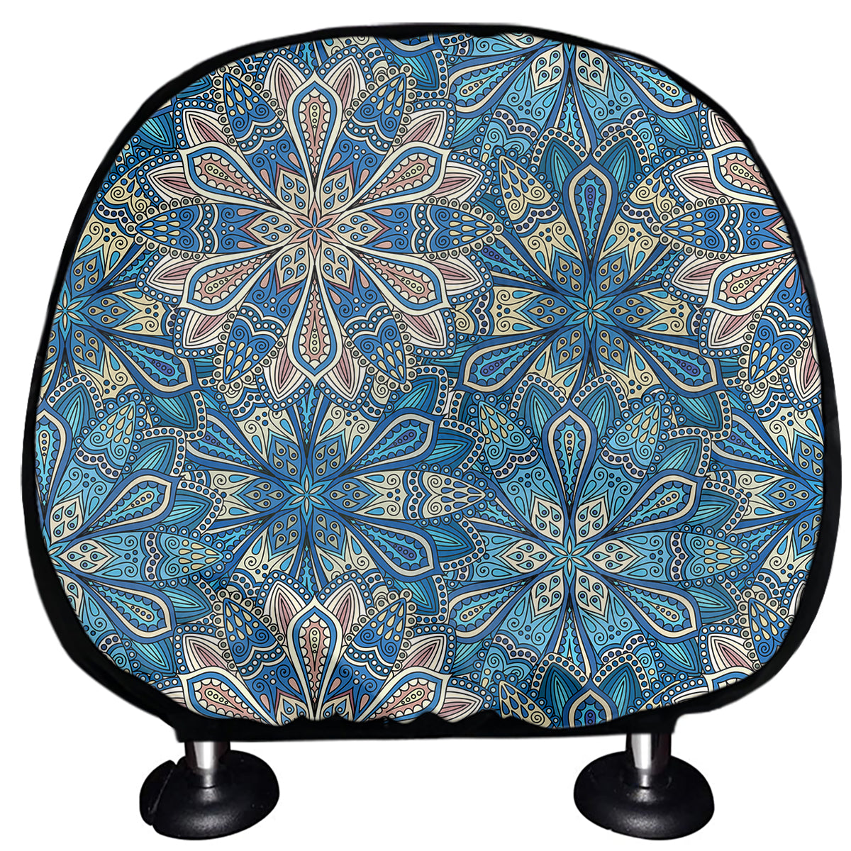 Boho Chic Mandala Floral Print Car Headrest Covers