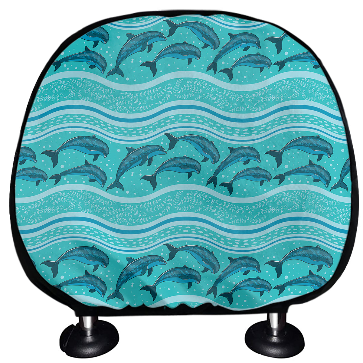 Boho Dolphin Pattern Print Car Headrest Covers