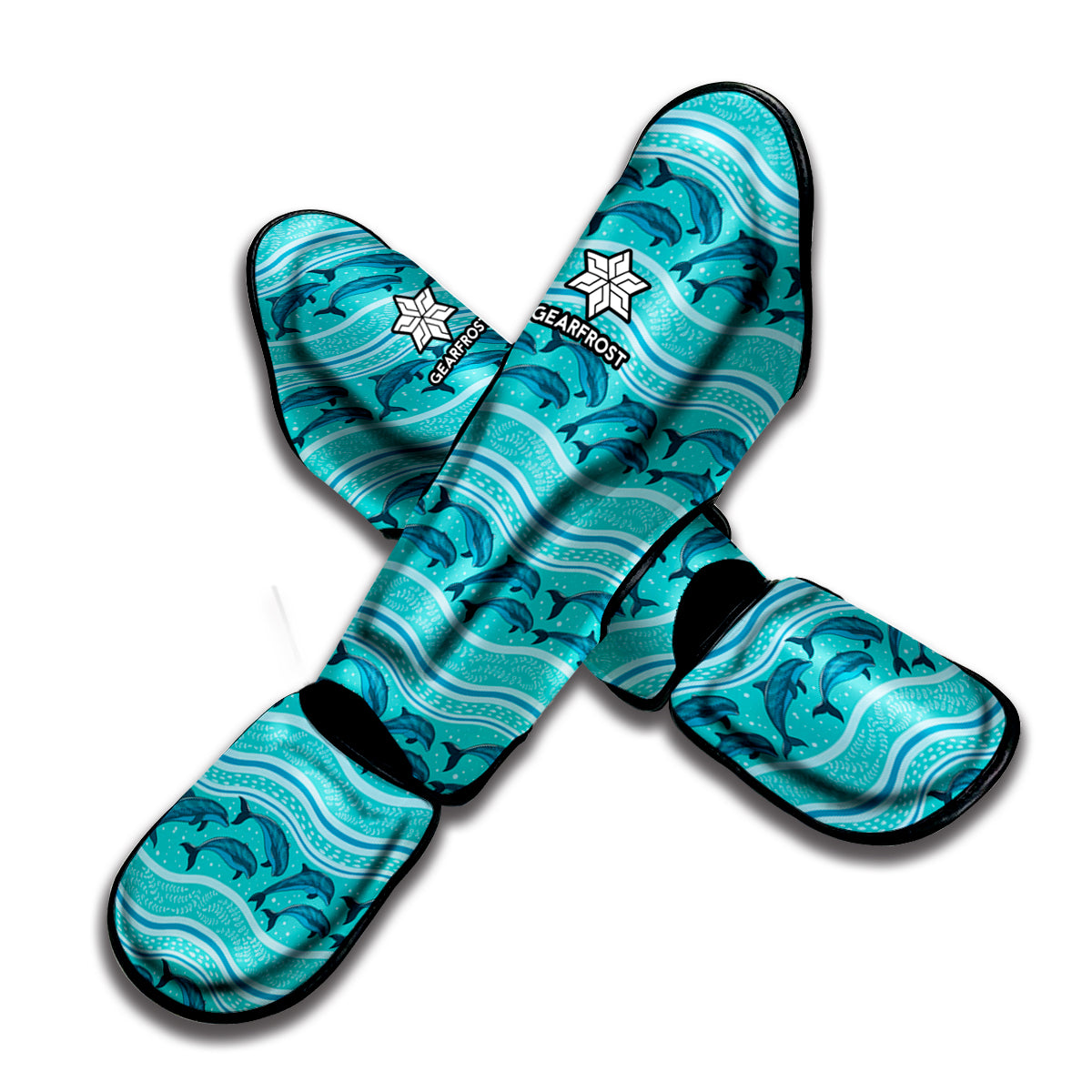 Boho Dolphin Pattern Print Muay Thai Shin Guard