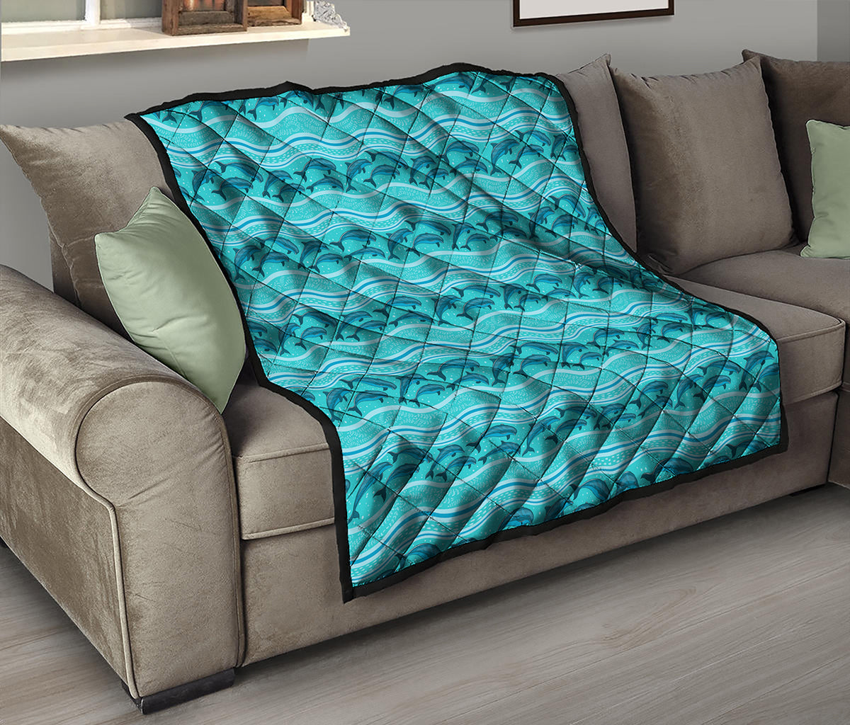 Boho Dolphin Pattern Print Quilt