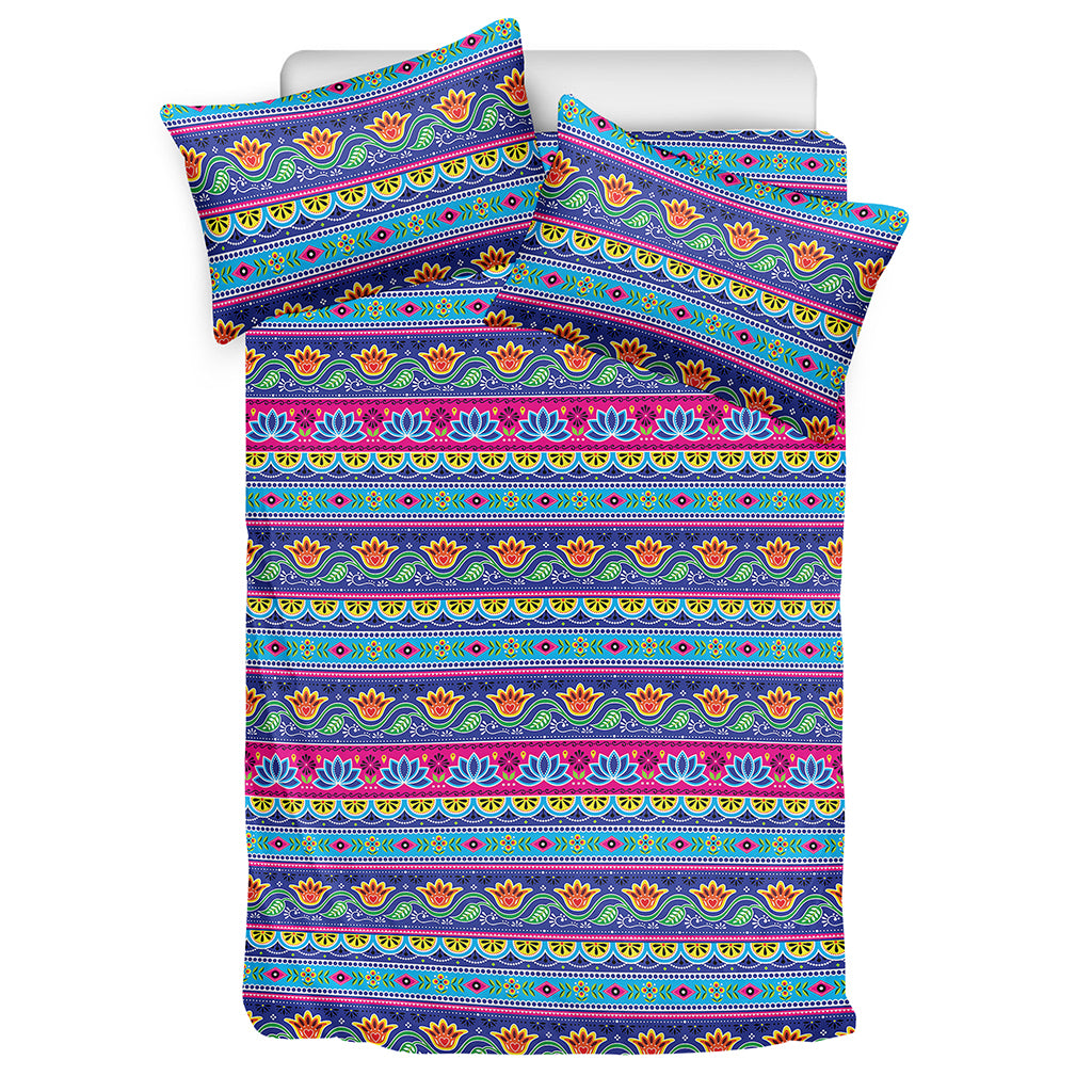Boho Indian Lotus Pattern Print Duvet Cover Bedding Set