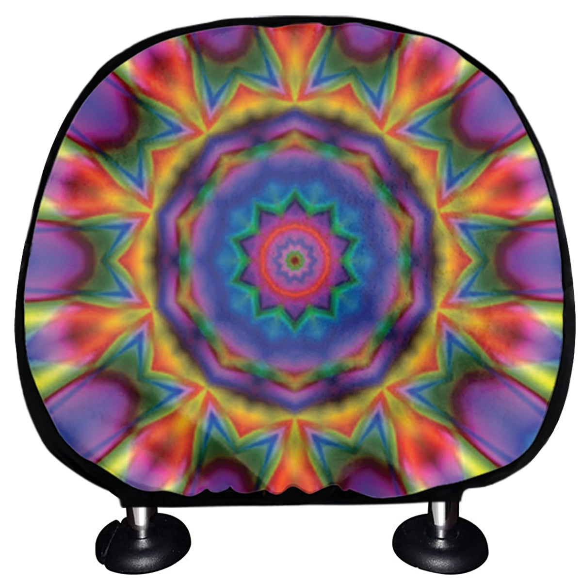 Boho Kaleidoscope Print Car Headrest Covers