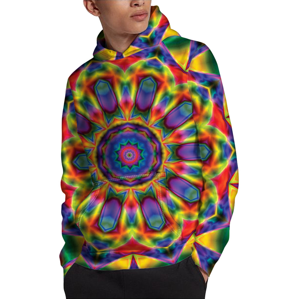 Boho Kaleidoscope Print Pullover Hoodie