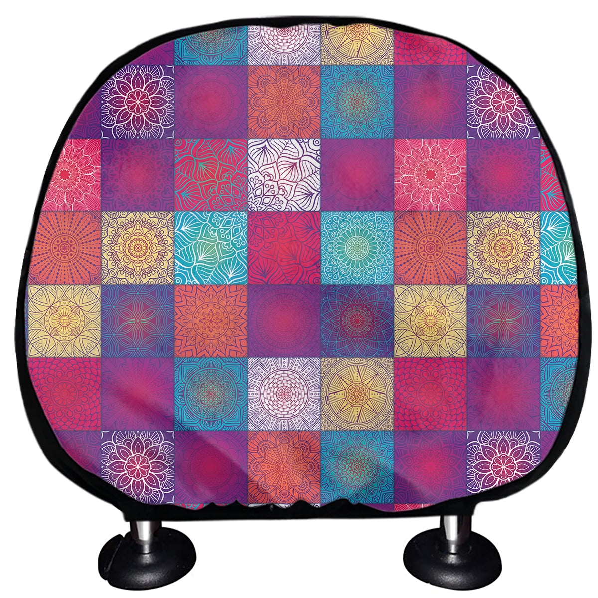 Boho Mandala Patchwork Pattern Print Car Headrest Covers