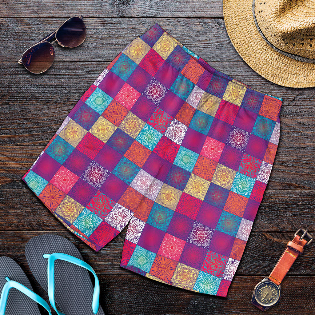 Boho Mandala Patchwork Pattern Print Men's Shorts