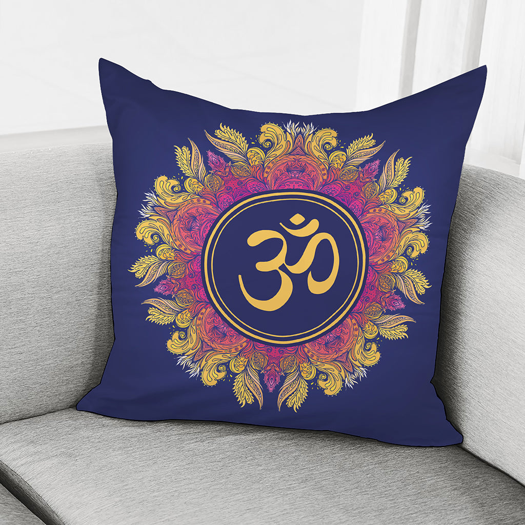 Boho Om Mandala Print Pillow Cover