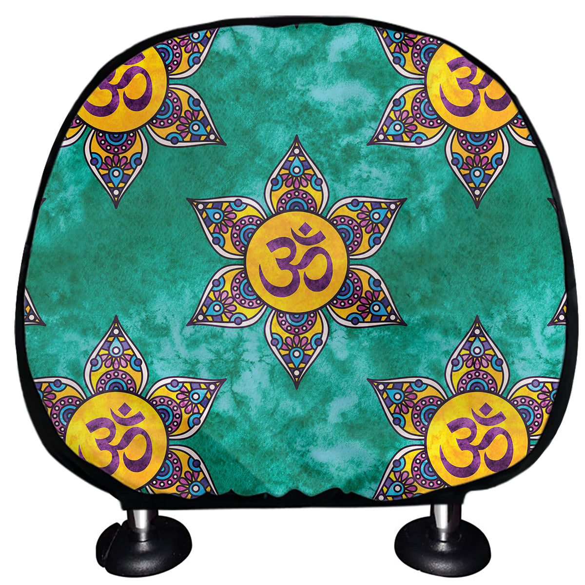 Boho Om Sign Pattern Print Car Headrest Covers