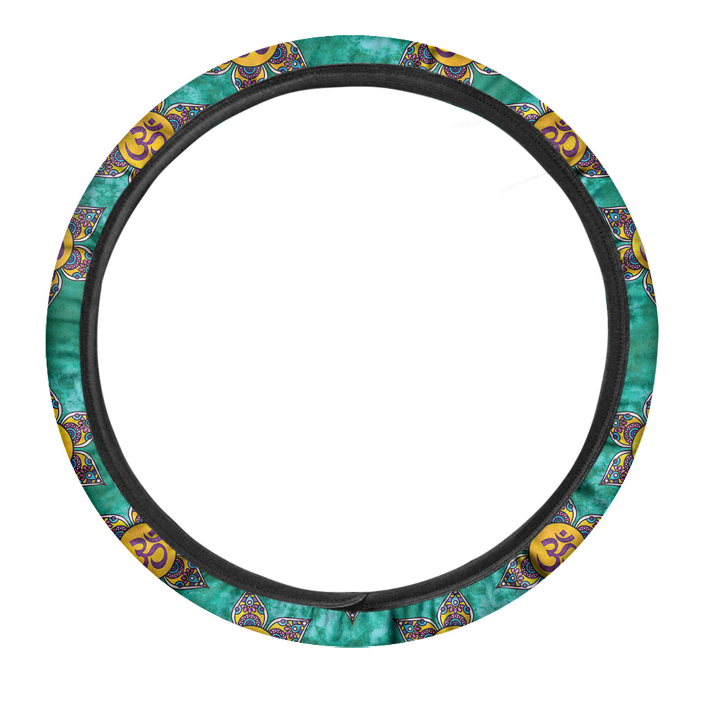Boho Om Sign Pattern Print Car Steering Wheel Cover