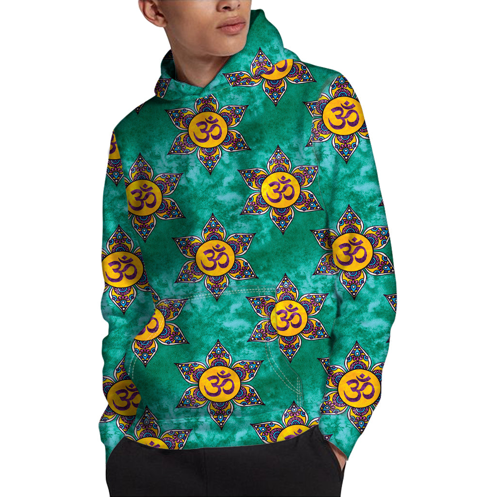 Boho Om Sign Pattern Print Pullover Hoodie