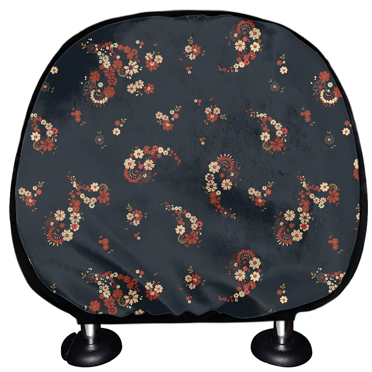 Boho Paisley Flower Pattern Print Car Headrest Covers