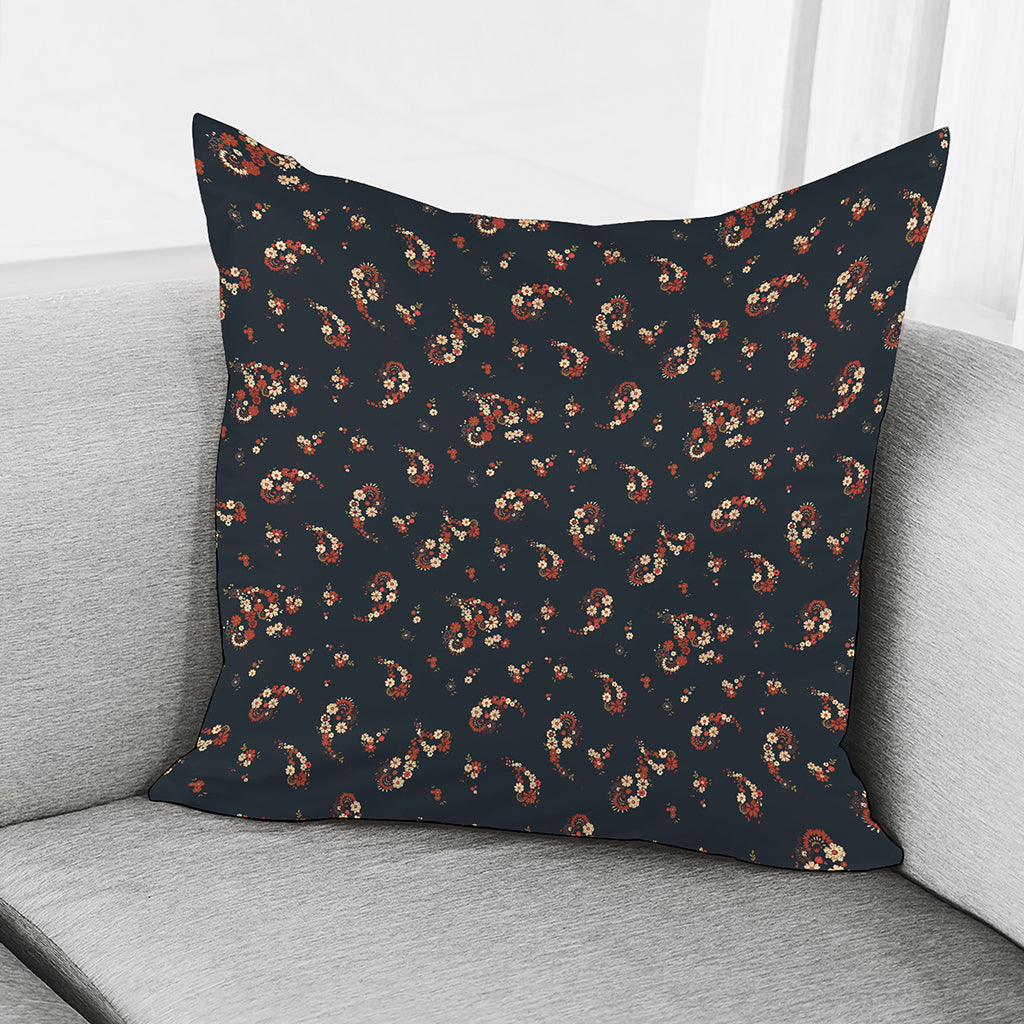 Boho Paisley Flower Pattern Print Pillow Cover