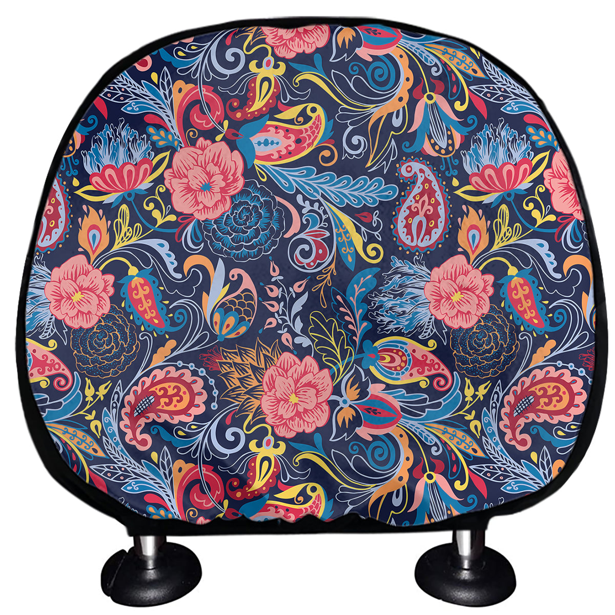 Boho Paisley Pattern Print Car Headrest Covers