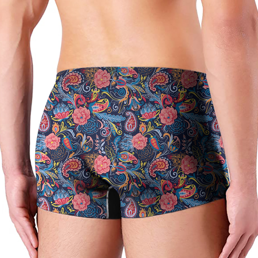 Boho Paisley Pattern Print Men's Boxer Briefs