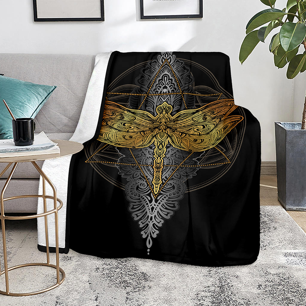 Boho Spiritual Dragonfly Print Blanket