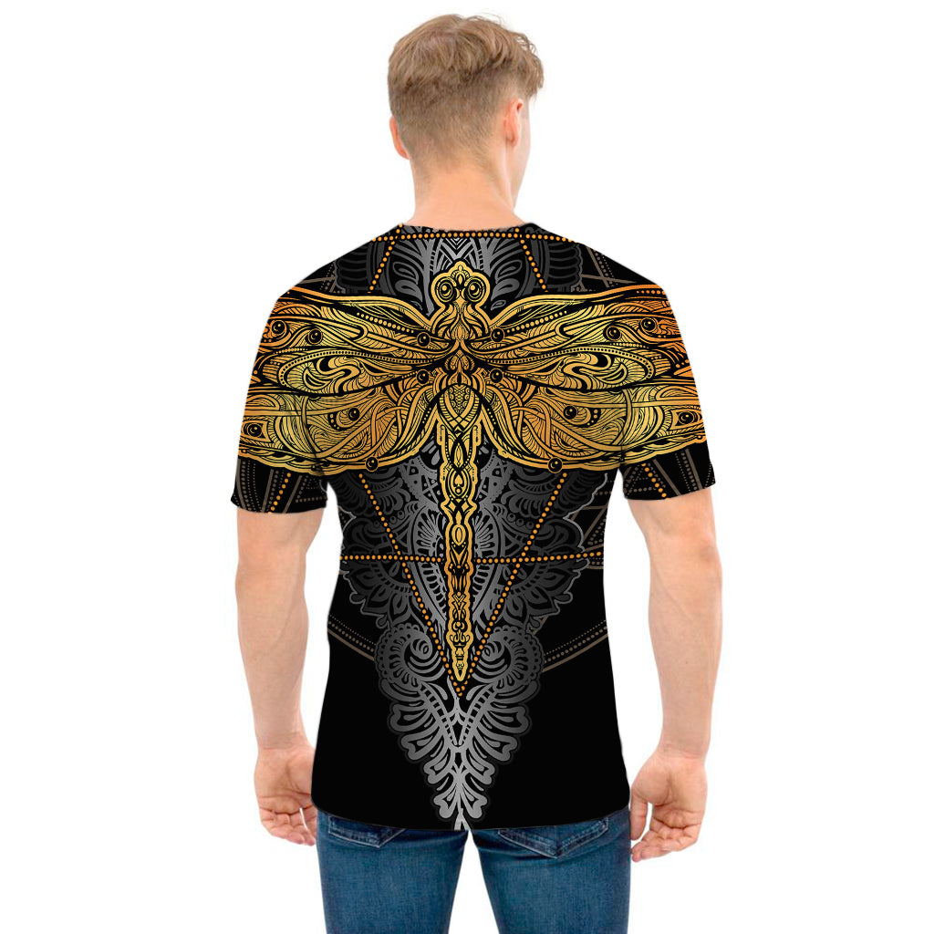 Boho Spiritual Dragonfly Print Men's T-Shirt
