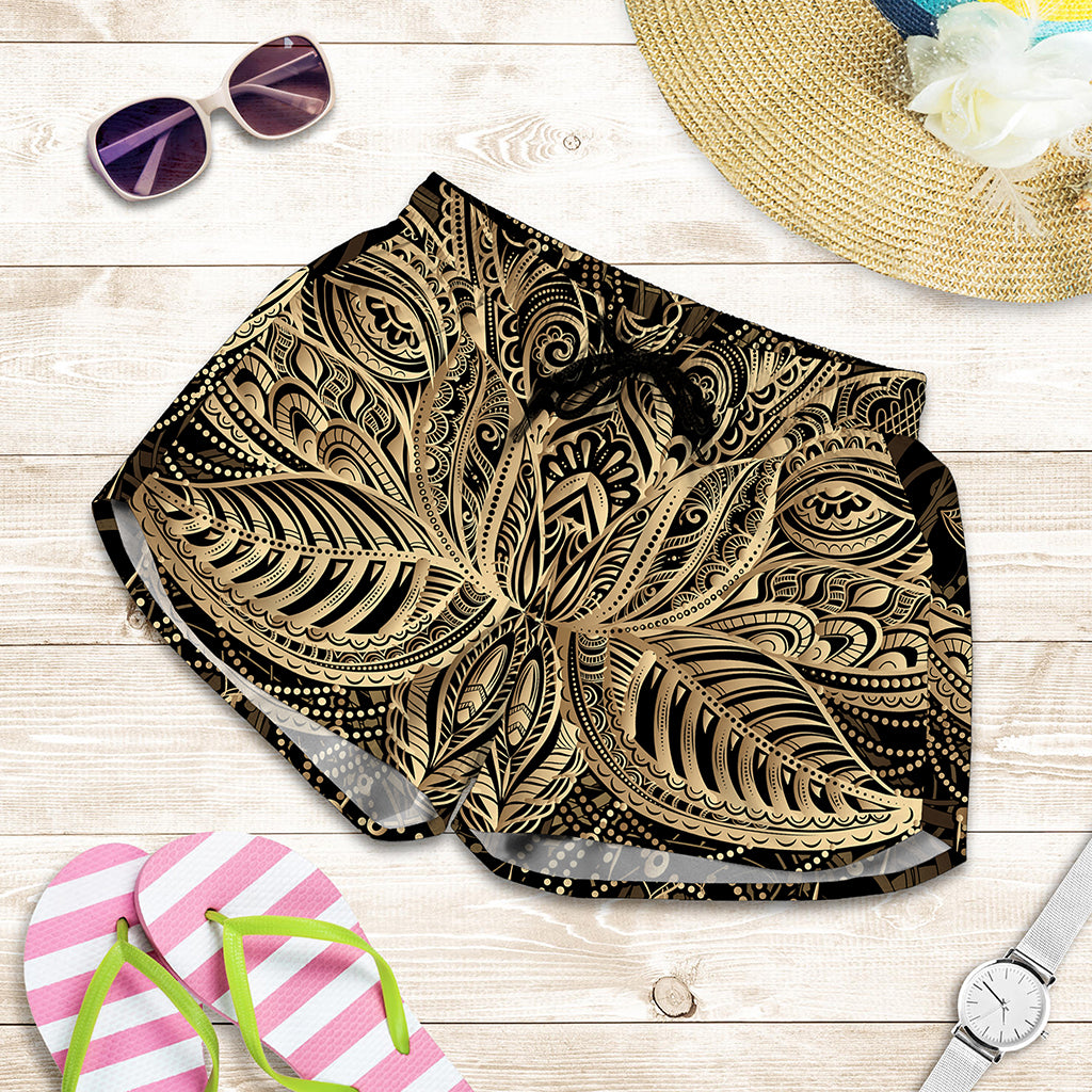 Boho Spiritual Lotus Print Women's Shorts