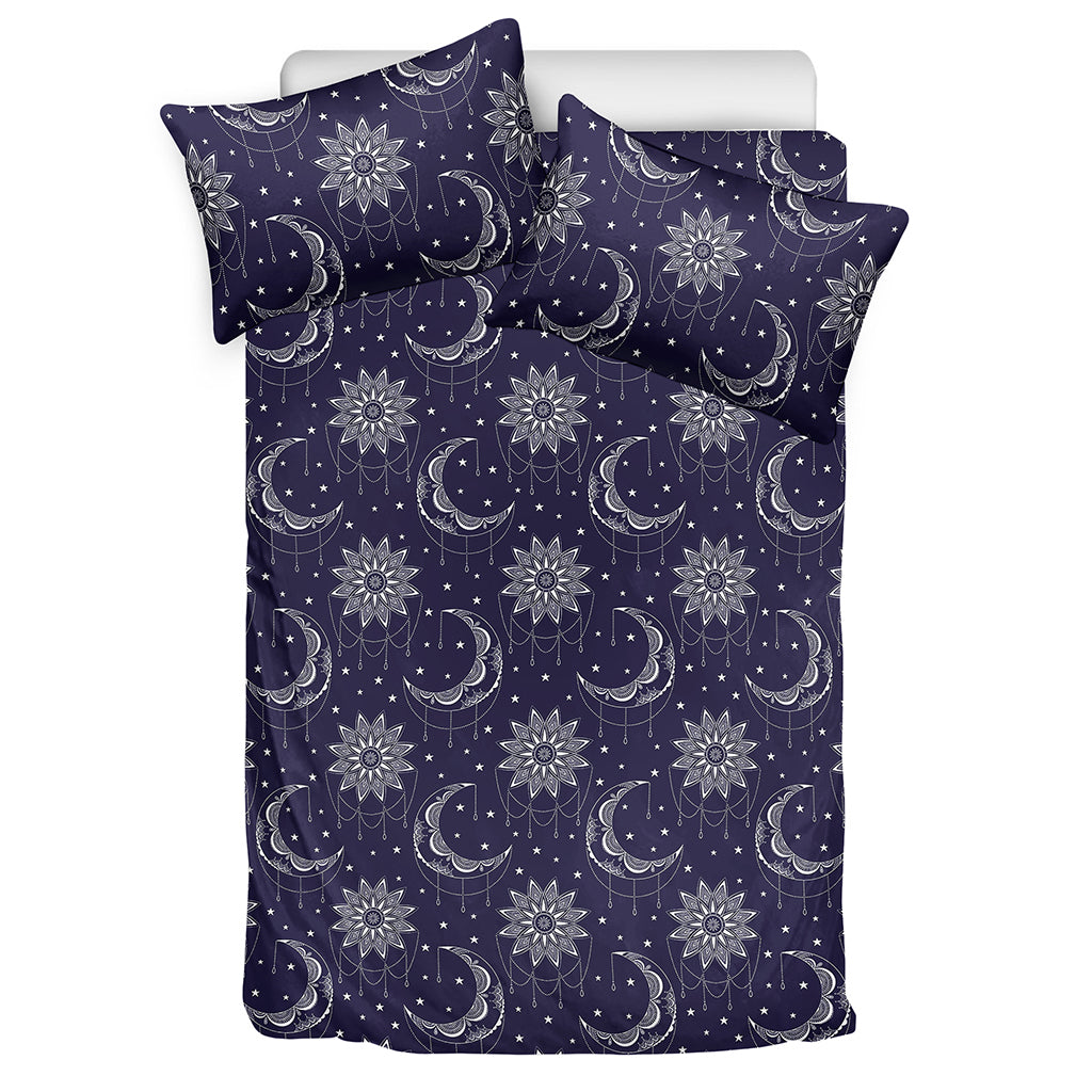 Boho Sun And Moon Pattern Print Duvet Cover Bedding Set