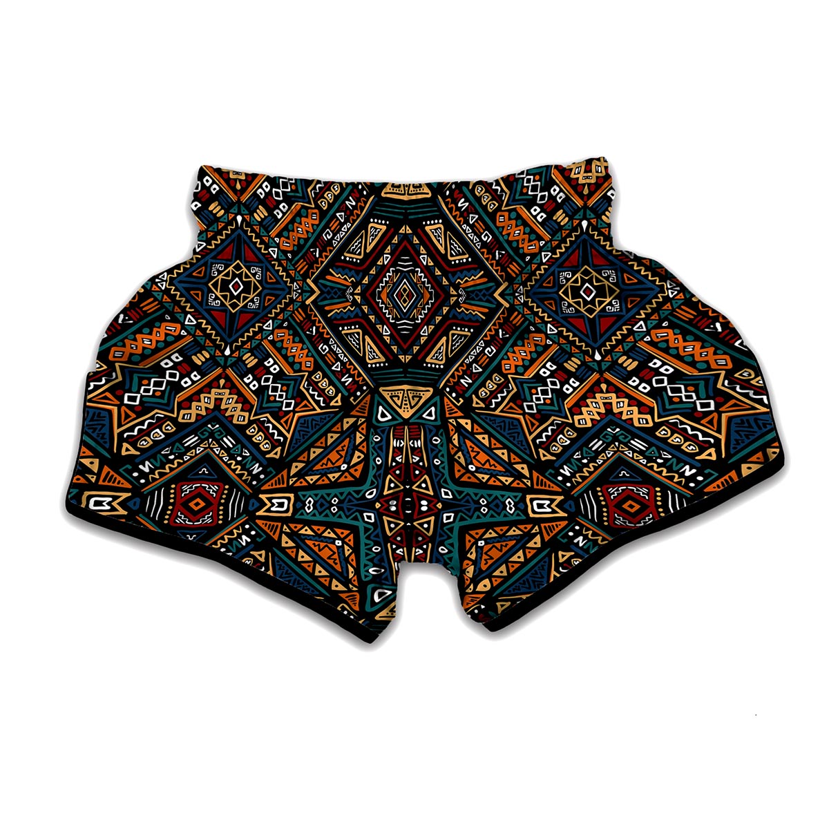 Boho Tribal Aztec Pattern Print Muay Thai Boxing Shorts