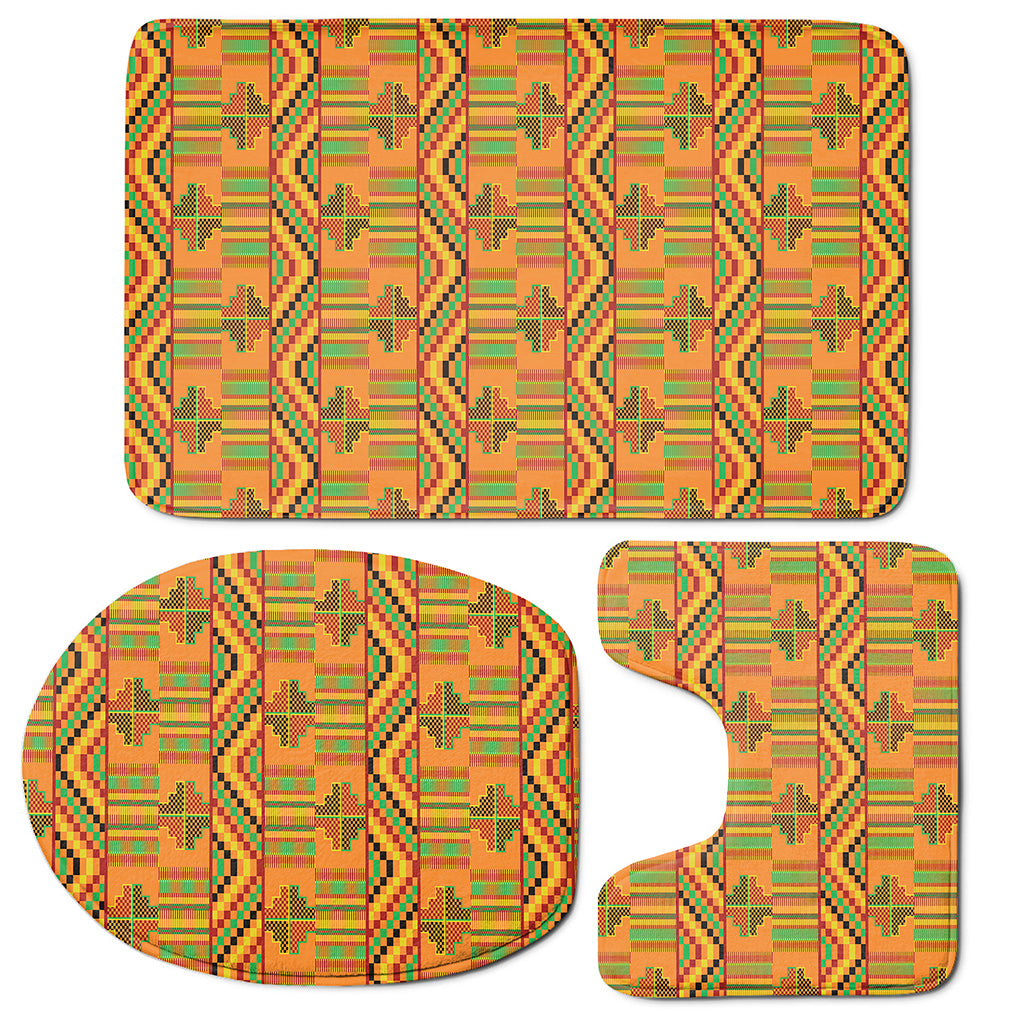 Bonwire Kente Pattern Print 3 Piece Bath Mat Set