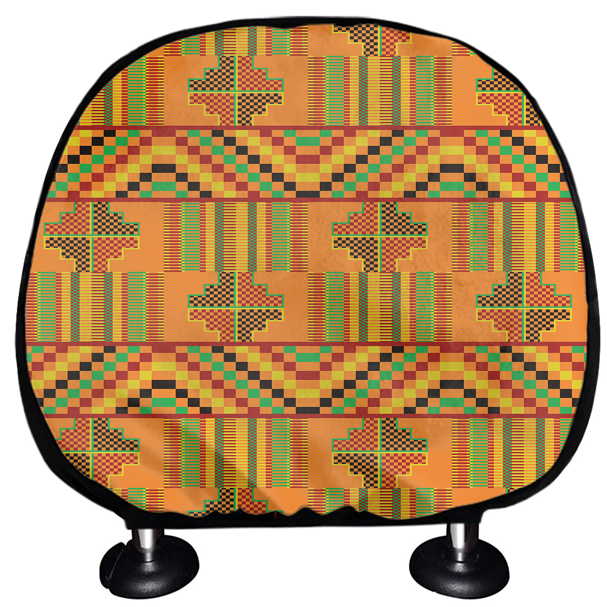 Bonwire Kente Pattern Print Car Headrest Covers