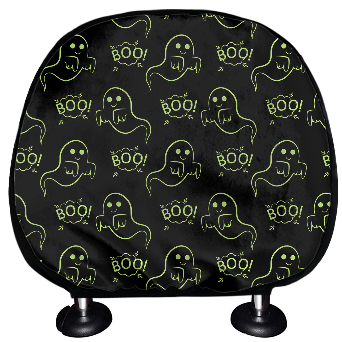 Boo Ghost Pattern Print Car Headrest Covers