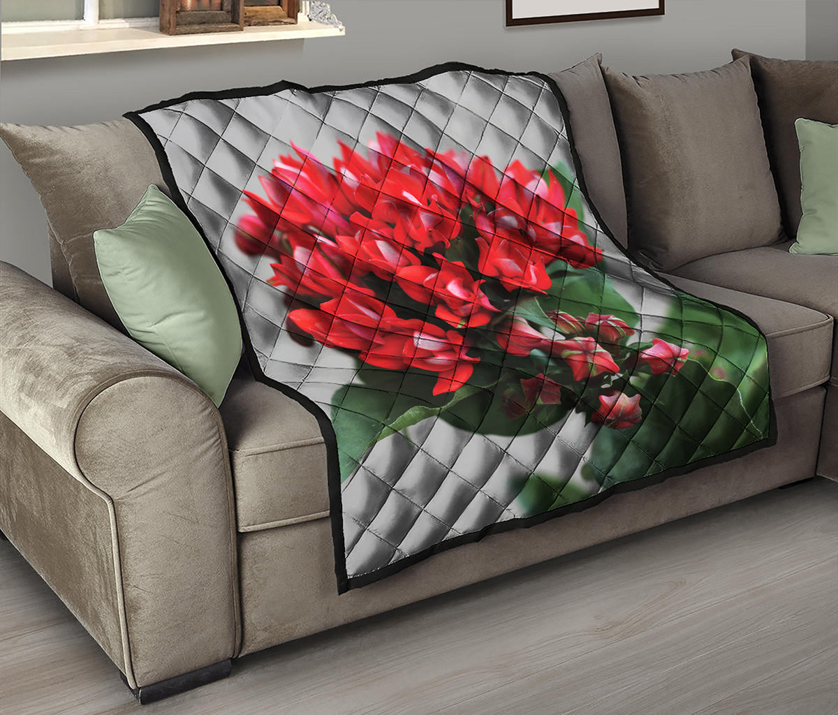 Bouvardia Flower Print Quilt