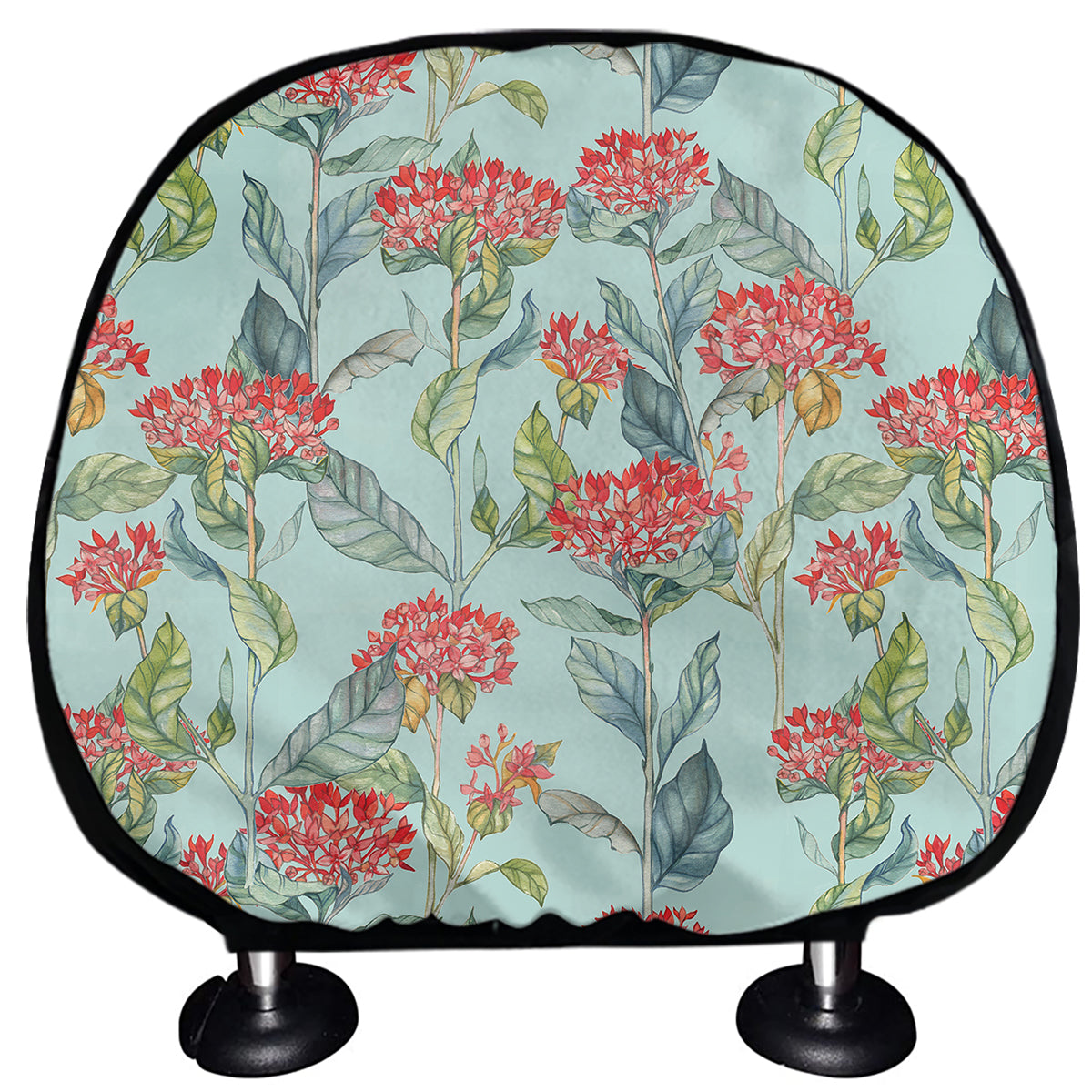 Bouvardia Pattern Print Car Headrest Covers