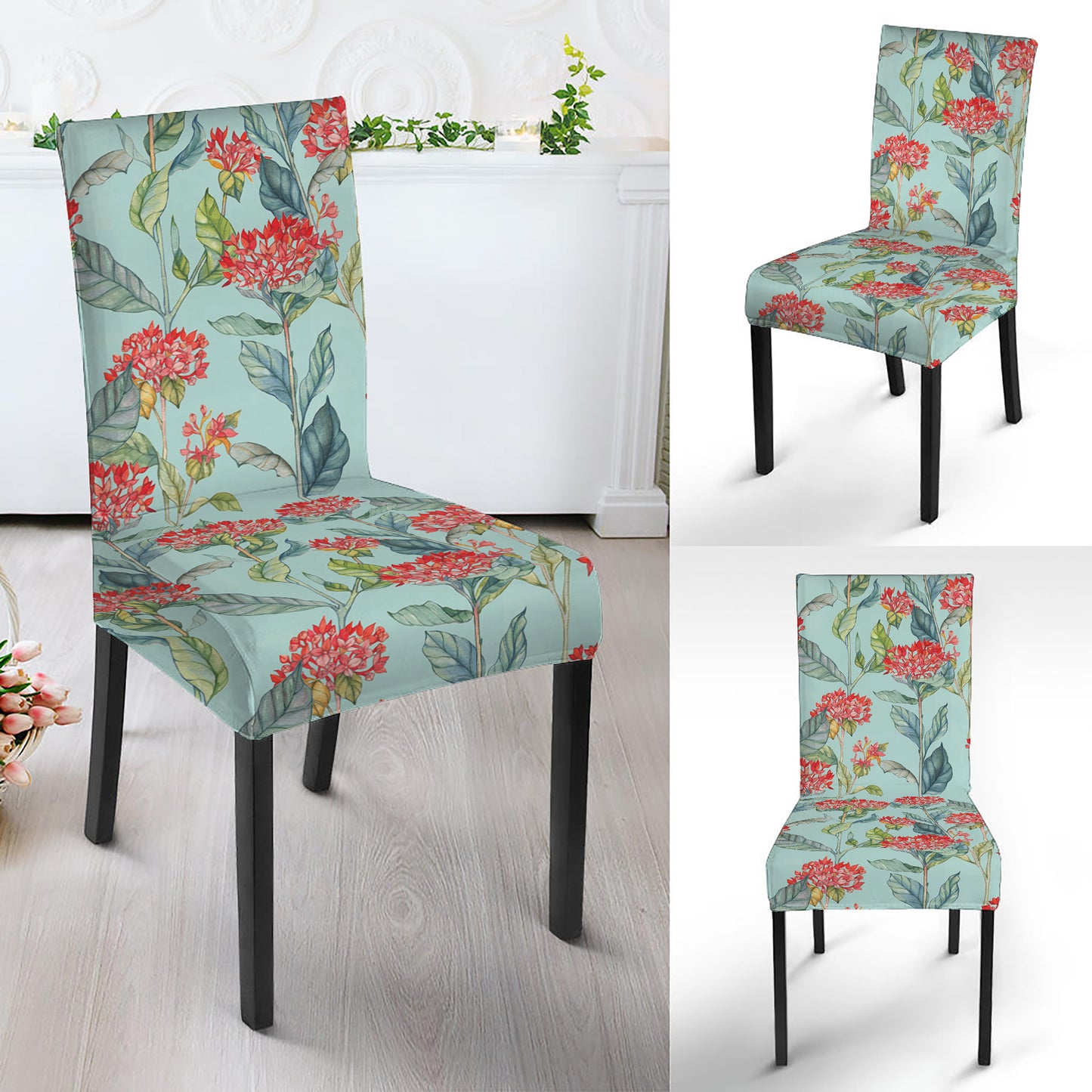 Bouvardia Pattern Print Dining Chair Slipcover