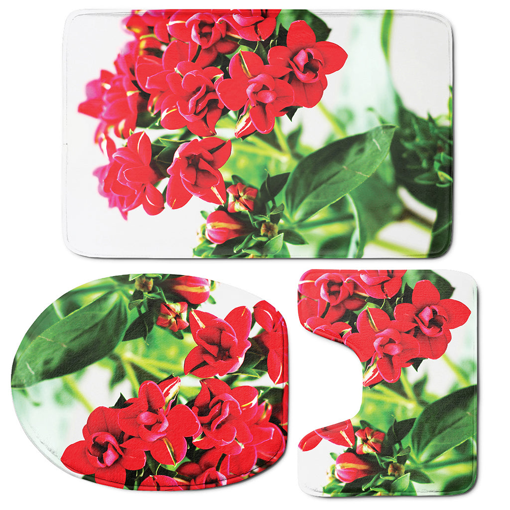 Bouvardia Plant Print 3 Piece Bath Mat Set