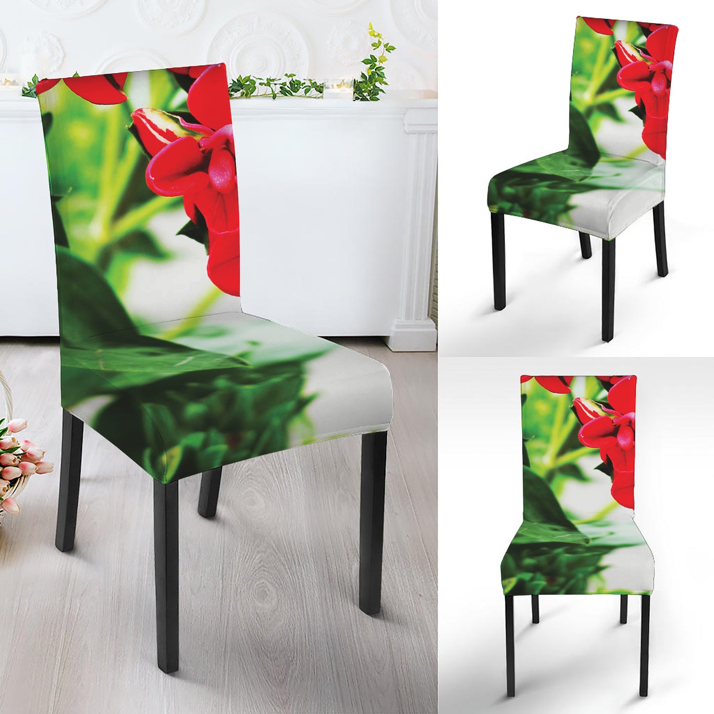 Bouvardia Plant Print Dining Chair Slipcover