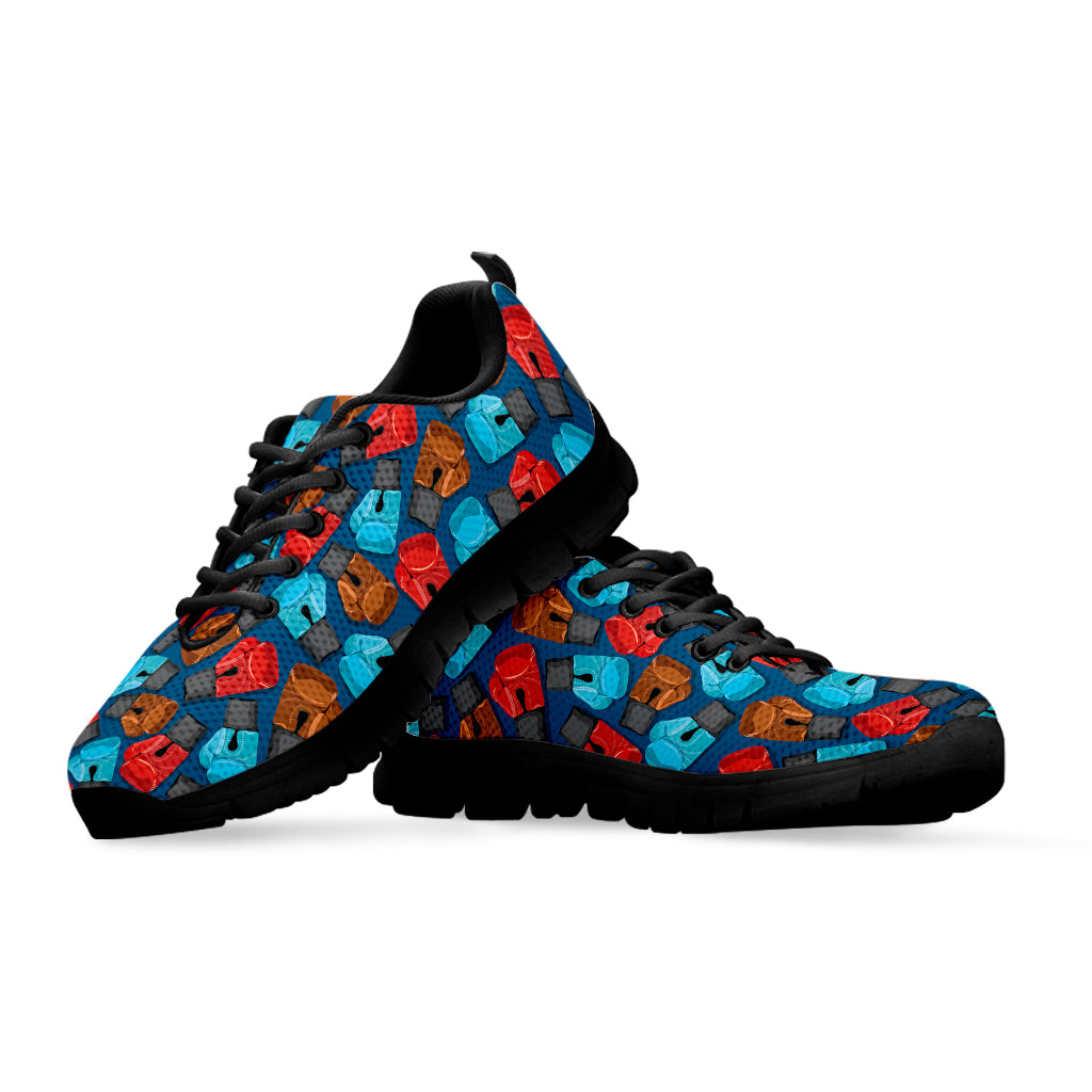 Boxing Gloves Pattern Print Black Sneakers